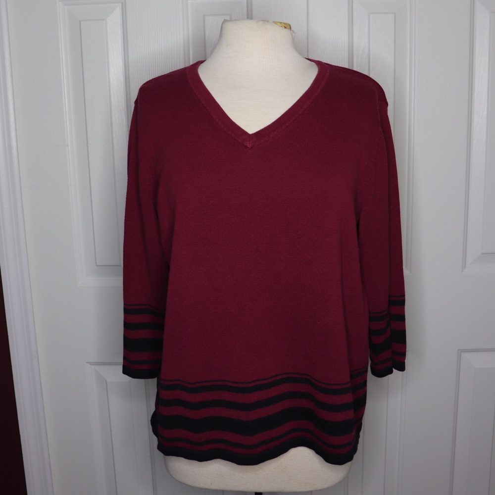 Croft & Barrow 1x  V Neck Red Sweater Clean